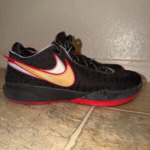 Nike LeBron 20 Men's Black Red Gold Athletic Shoes